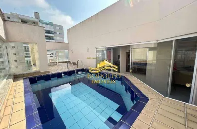 Guarujá-sp cobertura praia das pitangueiras 3 dormitórios 120m² 2 andares 3 vagas piscina churrasqueira