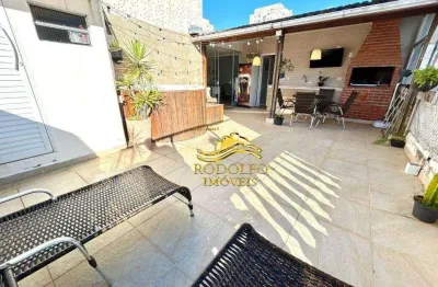 Cobertura praia das astúrias 2 dormitórios 130m² 1 vaga espaço gourmet jacuzzi