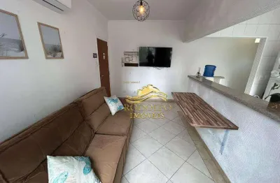 Guaruja praia das astúrias 1 dormitório 50m² 1 vaga sacada ar-condicionado quadra do mar
