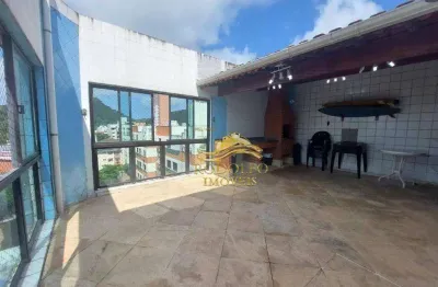 Guarujá praia da enseada cobertura 3 dormitório + suíte de empregada 140m² 2 vagas piscina varanda gourmet