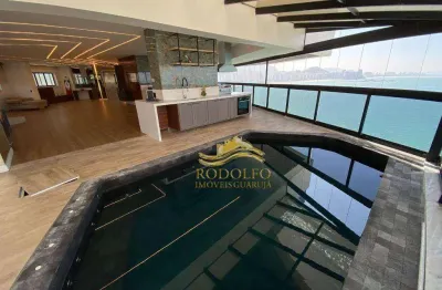 Guarujá praia das astúrias 4 suítes 400m² debruçado sobre o mar sauna hidromassagem