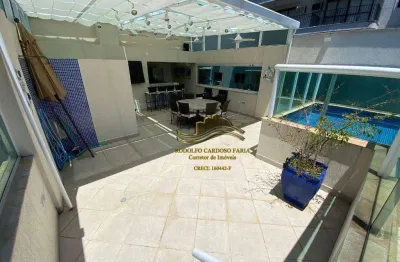 Guarujá praia das pitangueiras cobertura duplex 3 dormitórios 200 mts 3 vagas