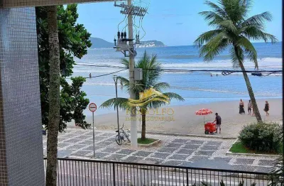Guarujá praia das astúrias frente ao mar 2 dormitórios 110m² 1 vaga salão de festas e jogos