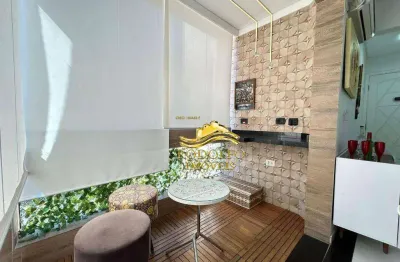Guarujá-sp praia das astúrias 2 dormitórios 75m² 1 vaga piscina sauna espaço gourmet