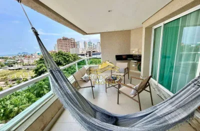 Guarujá-sp praia da enseada 3 dormitórios 100m² 1 vaga vista mar varanda gourmet piscina sauna