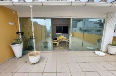 Praia das astúrias cobertura duplex 2 dormitórios 200m² 3 salas 2 lavabos 1 vaga academia portaria