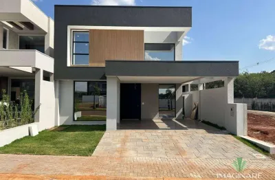 Sobrado c/ 3 suítes em condomínio fechado, 178 m² por r$ 1.700.000 - cancelli - cascavel/pr