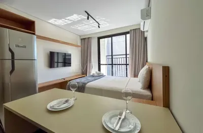 Apartamento mobiliado para locação no tatuapé com 1 dormitório e ar-condicionado - 30,96 m²