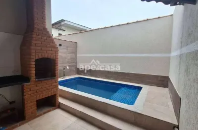 Casa geminada com 2 quartos, jaardim praia grande - mongaguá