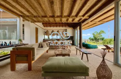 Casa Térrea Mobiliada e Decorada à Venda no Condomínio Campos de Santo Antônio II em Itu/SP | Piscina com vista permanente para mata