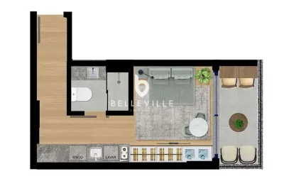 Apartamento com 1 quarto à venda na rua andré de barros, centro, curitiba, 27 m2 por r$ 455.000