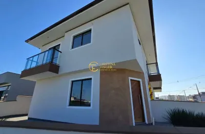 Casa sobrado geminado 78,71 m²  2 suítes  - bela vista - palhoça