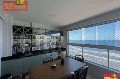 Lindo apartamento frente ao mar com 3 quartos, 112 m² por r$ 1.190.000 - jardim luciana - mongaguá/sp