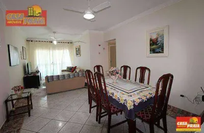 Centro apartamento 2 quartos sacada predio frente ao mar, mongaguá/sp
