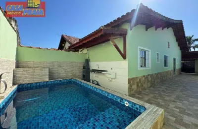 Casa com piscina e churrasqueira 2 , 85 m² por r$ 379.900 - balneário jussara - mongaguá/sp
