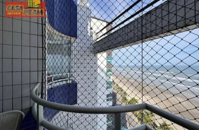 Frente ao mar! apartamento com 3 dormitórios e sacada gourmet,  97 m² por r$ 449.000 - vila atlântica - mongaguá/sp