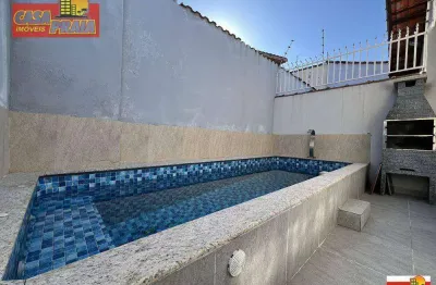 Casa elegante com piscina e churrasqueira à 50 metros da praia! 2 quartos, 86 m² por r$ 420.000 - balneário itaoca
