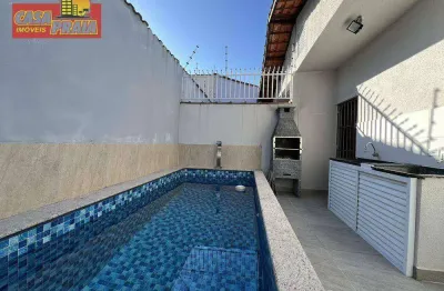Casa elegante com piscina e churrasqueira à 50 metros da praia! 2 quartos, 86 m² por r$ 420.000 - balneário itaoca