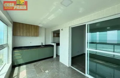 Apartamento frente ao mar, pé na areia com 2 dormitórios, 75 m² por r$ 570.000 - vila atlântica - mongaguá/sp