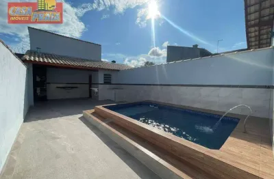 Casa com 2 dormitórios piscina e churrasqueira, 91 m² por r$ 399.900 - agenor de campos - mongaguá/sp