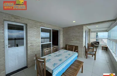 Frente a praia! apartamento com vista para o mar 3 dormitórios, 103 m² por r$ 850.000 - centro - mongaguá/sp