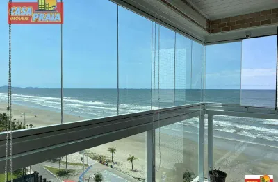 Frente ao mar! apartamento com vista pro mar 2 dormitórios, 81 m² por r$ 538.000 - vila são paulo - mongaguá/sp