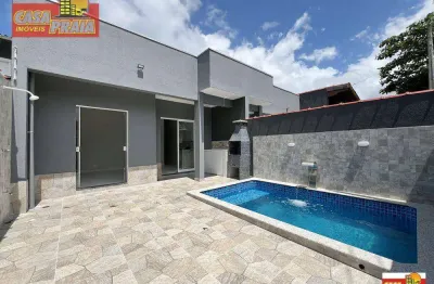 Casa 60 mtos da praia com piscina! 2 quartos  r$ 399.900,00 - agenor de campos - mongaguá/sp
