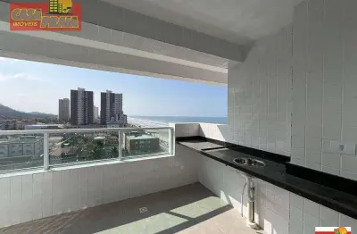 Pé na areia! apartamento com vista ao mar e 2 quartos, 71 m² por r$ 399.900 - jardim caiahu - mongaguá/sp