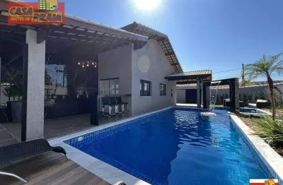 Itanhaém casa alto padrão 3 quartos, r$ 899.000 - balneário esther