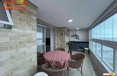 Apartamento pé na areia com vista ao mar lazer completo! 2 quartos, 76 m² por r$ 620.000 - jardim marina - mongaguá/sp