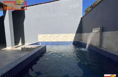 Casa nova 3 quartos piscina e churrasqueira, 110 m² por r$ 479.900 - balneário flórida mirim - mongaguá/sp