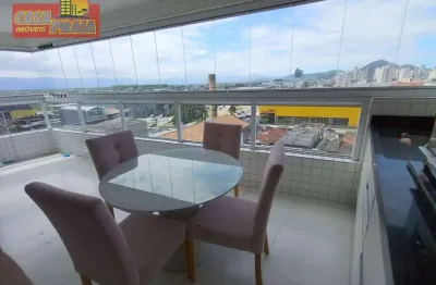 Aviação 650 metros da praia! apartamento sacada gourmet 2 quartos, 82 m² por r$ 550.000 - praia grande/sp