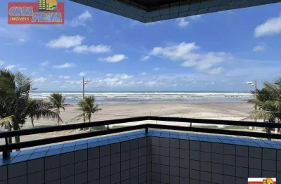 Apartamento frente ao mar com vista e 2 dormitórios, 85 m² por r$ 340.000 - agenor de campos - mongaguá/sp