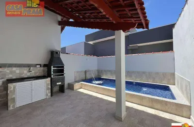 Casa moderna com 2 dormitórios piscina e churrasqueira, 79 m² por r$ 389.900 - balneário flórida mirim - mongaguá/sp
