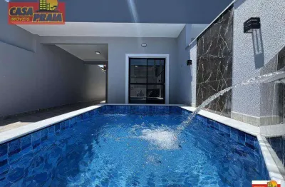 Casa nova com piscina a 500 metros da praia 2 quartos,  69 m² por r$ 394.900 - jardim santana - mongaguá/sp