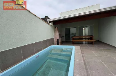 450 metros da praia casa nova com piscina 3 quartos, 124 m² por r$ 580.000 - oceanópolis - mongaguá/sp