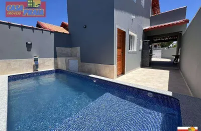 Sobrado à 500 metros da praia com 2 dormitórios, 91 m² por r$ 449.000 - flórida mirim - mongaguá/sp