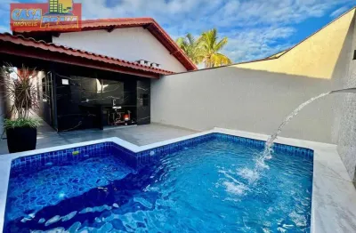 Itanhaém casa nova com piscina e acabamento Moderno e 2 quartos, 70 m² por R$ 389.900 - Santa Terezinha