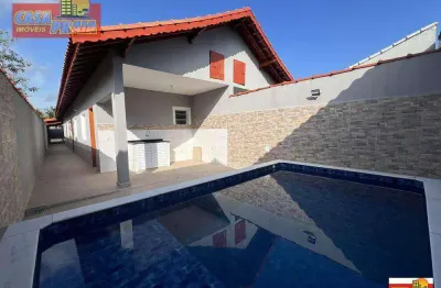 Casa Nova com Piscina e 3 dormitórios, 90 m² por R$ 449.000 - Flórida Mirim - Mongaguá/SP