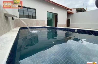 200 metros da praia casa 3 quartos com Piscina Churrasqueira, 62 m² por R$ 470.000 - Plataforma - Mongaguá/SP