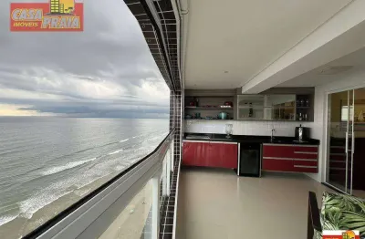 Apartamento Espaçoso Vista Panorâmica em Frente ao Mar e 3 dormitórios, 118 m² por R$ 1.400.000,00 - Centro - Mongaguá/SP