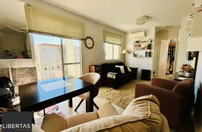 Apartamento semi mobiliado 2 dormitórios com sacada e vaga de garagem em condomínio com infra completa