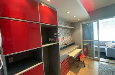Apartamento studio, finamente mobiliado e decorado com 1 vaga, lazer completo, local nobre.
