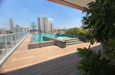 Apartamento tipo studio, abientes planejados, varanda grande com vista panorâmica, 1 vaga,  lazer ,