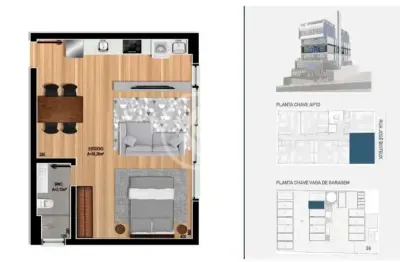 Studio no centro de florianópolis com uma vaga de garagem e louge, espaço gourmet, pet place, sauna e muito mais na área de lazer! codigo: 129700