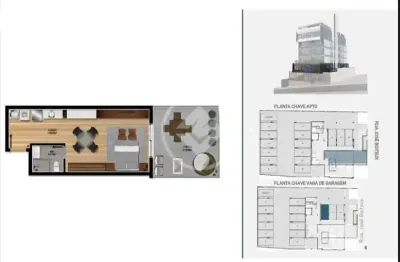 Studio no centro de florianópolis com terraço, uma vaga de garagem e louge, espaço gourmet, pet place, sauna e muito mais na área de lazer! codigo: 129694