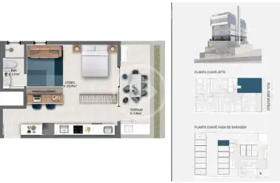 Studio no centro de florianópolis com terraço, uma vaga de garagem e louge, espaço gourmet, pet place, sauna e muito mais na área de lazer! codigo: 129689