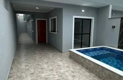 Casa nova com piscina para venda com 2 quartos em jardim leonor - mongaguá - sp
