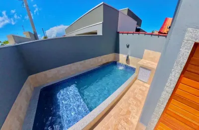 Casa nova com piscina á venda com 2 quartos em balneario flórida mirim - mongaguá - sp