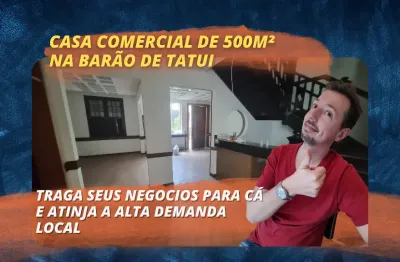 Casa comercial de 500m² na barao de tatui - santa cecilia - alta visibilidade